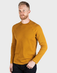 Jude Neale Rogan Waffle Long Sleeve - Mustard-Men's Shirts-Brooklyn-Vancouver-Yaletown-Canada