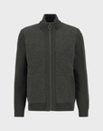 Barbour Milburn Zip Through Knitted Jumper - Dark Olive-Men's Sweaters-Brooklyn-Vancouver-Yaletown-Canada