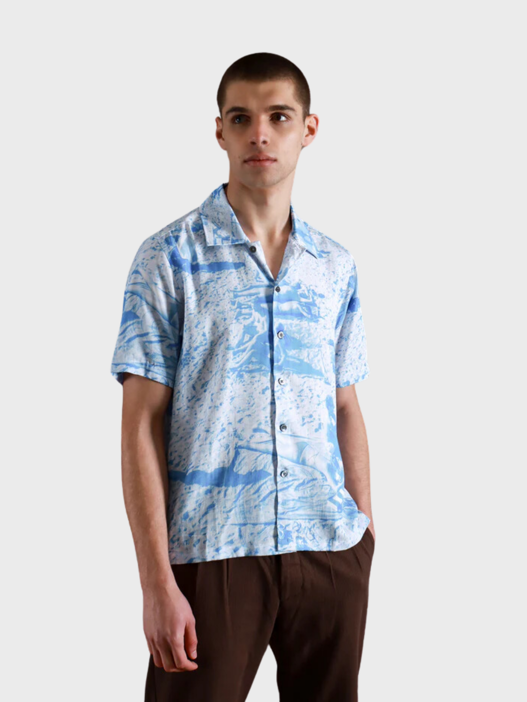 Far Afield Busey SS Beach Button Up Allure Blue SS24-Men&#39;s Shirts-Brooklyn-Vancouver-Yaletown-Canada