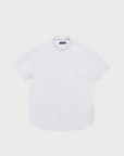 34 Heritage Linen Short Sleeve Shirt Bright White SS24-Men's Shirts-Brooklyn-Vancouver-Yaletown-Canada