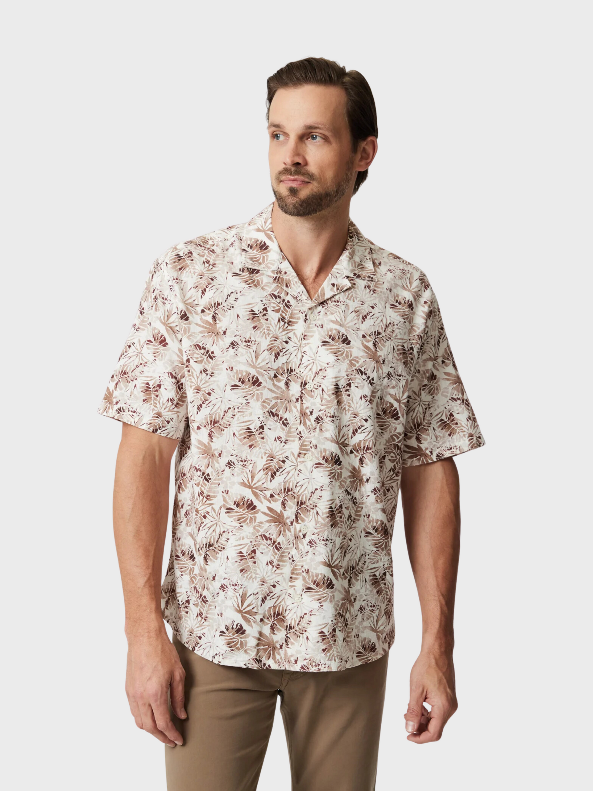 34 Heritage Desert Short Sleeve Shirt Ecru-Men&#39;s Shirts-S-Brooklyn-Vancouver-Yaletown-Canada