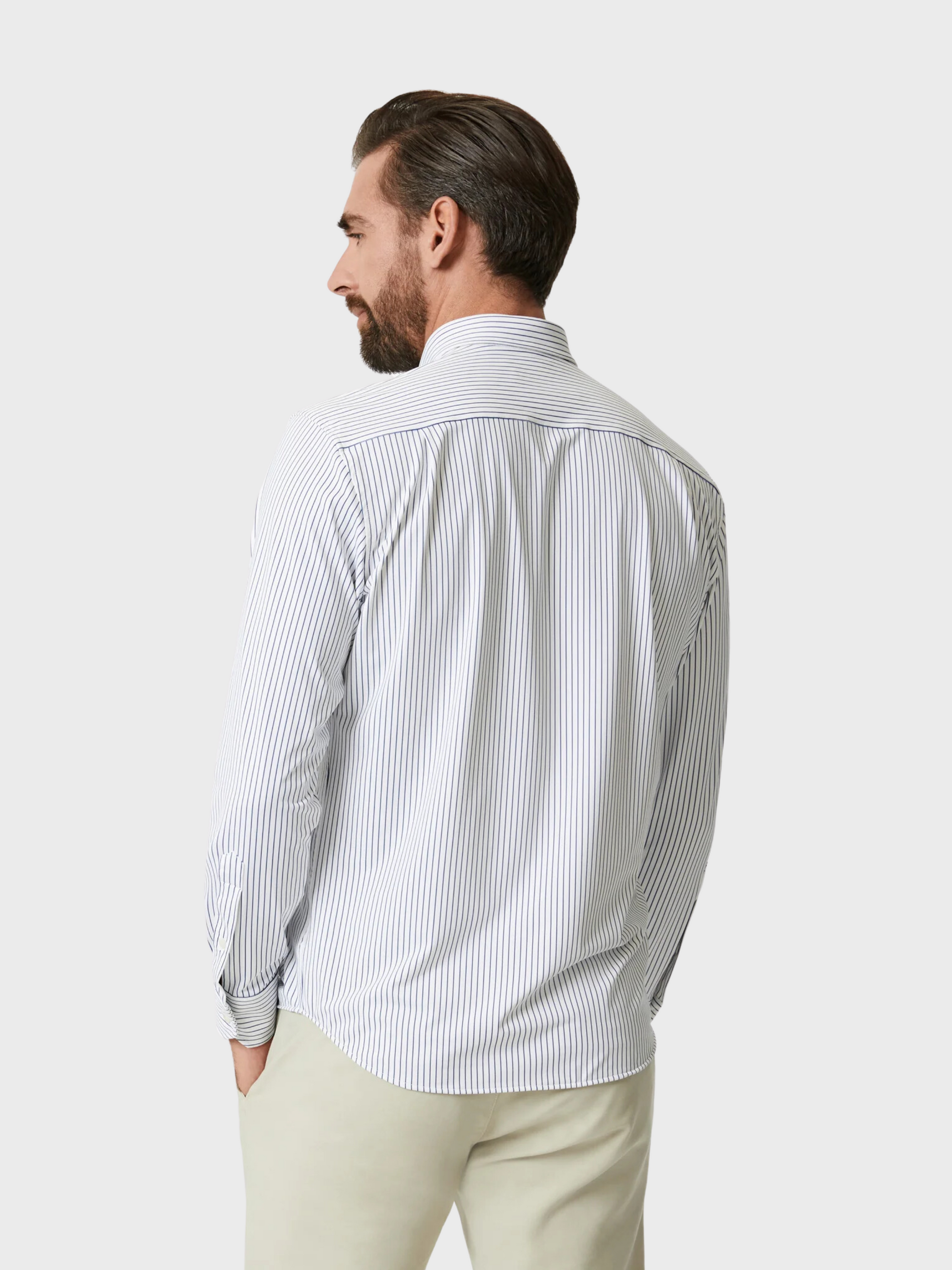 34 Heritage Stripe Shirt White-Men&#39;s Shirts-Brooklyn-Vancouver-Yaletown-Canada