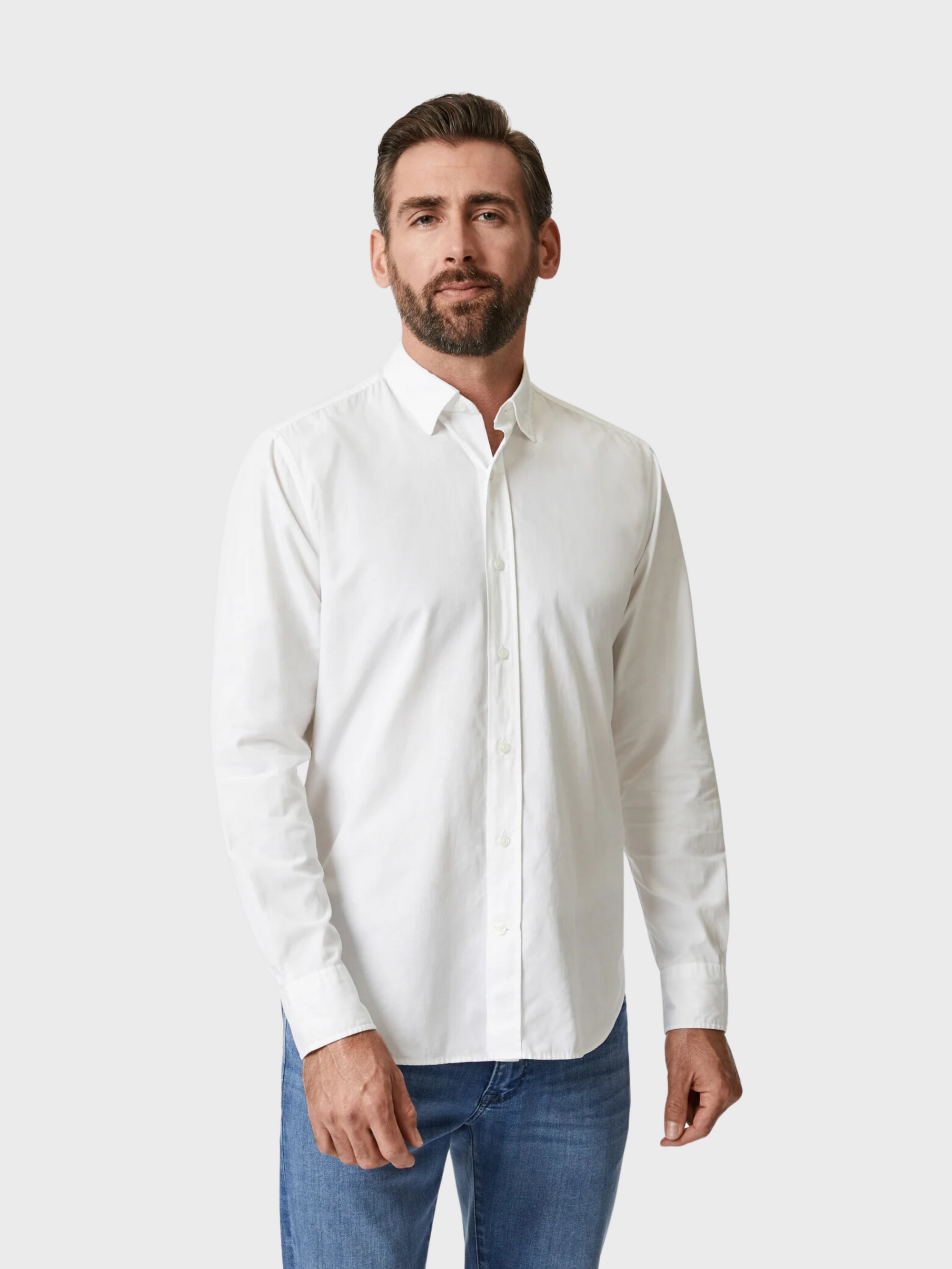 34 Heritage Luxe Twill Shirt Bright White-Men&#39;s Shirts-S-Brooklyn-Vancouver-Yaletown-Canada