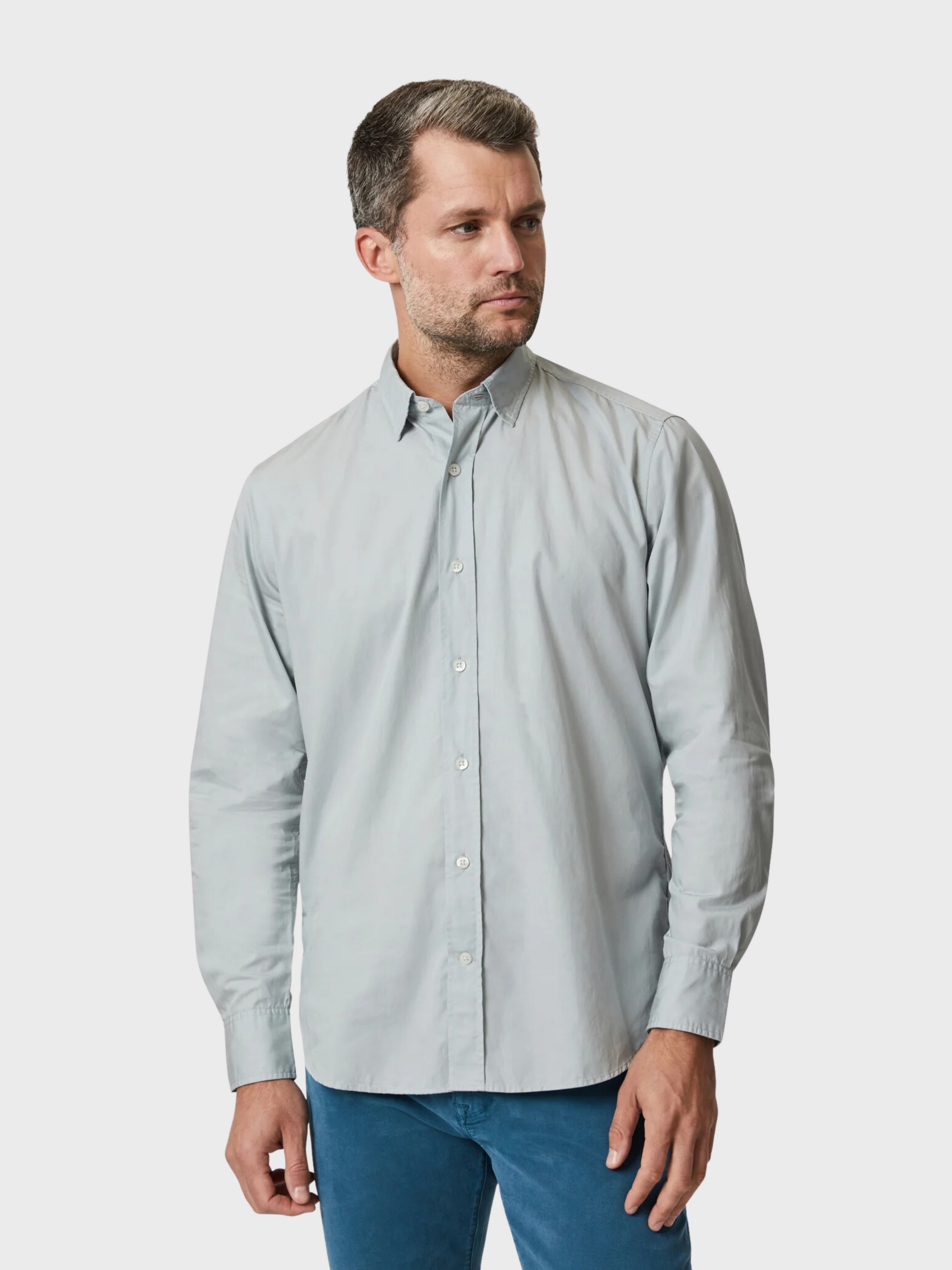 34 Heritage Luxe Twill Shirt Pearl Blue-Men&#39;s Shirts-S-Brooklyn-Vancouver-Yaletown-Canada