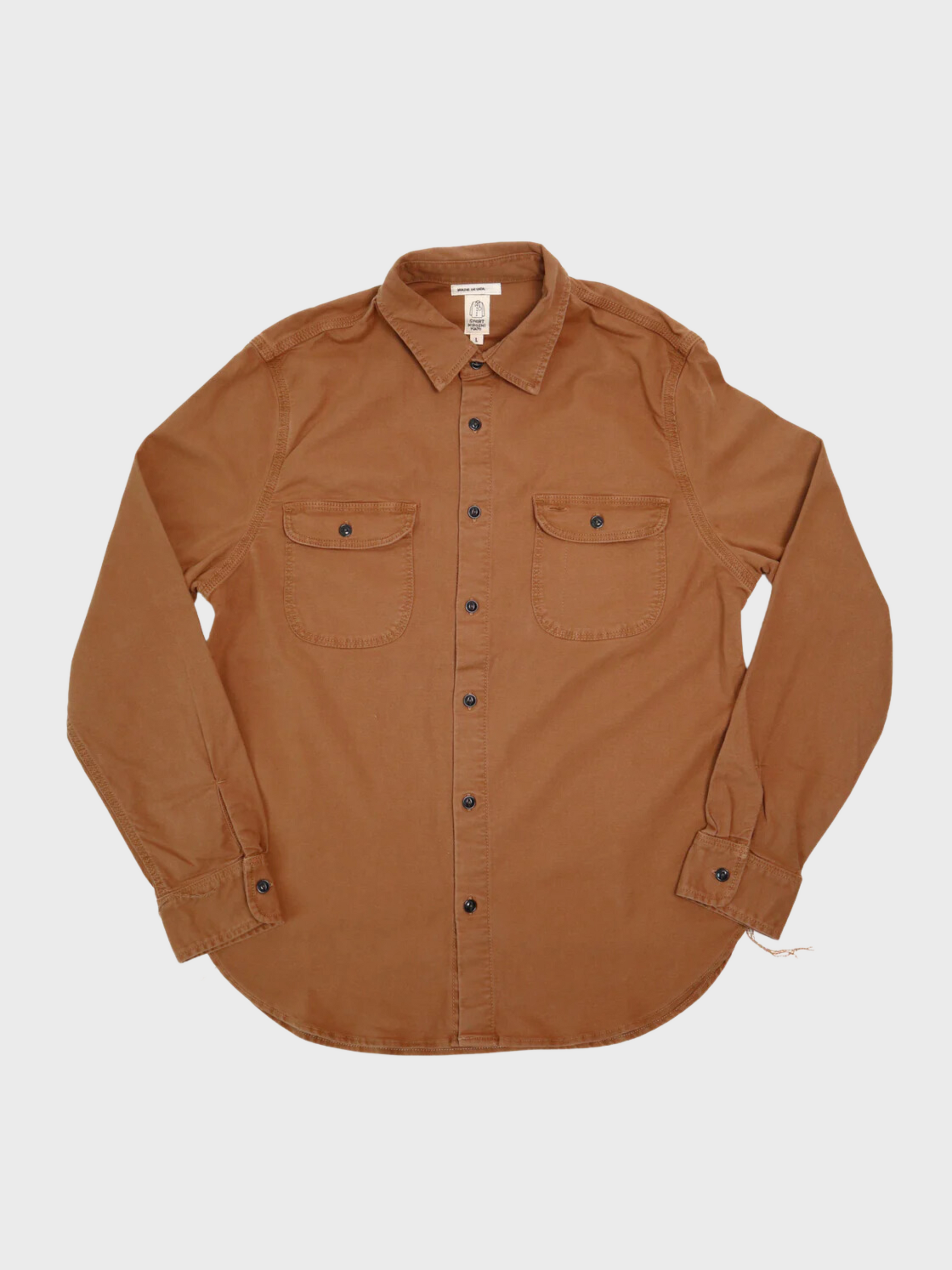 Kato The Brace Oxford St LS Button Up Whiskey SS24-Men&#39;s Shirts-Brooklyn-Vancouver-Yaletown-Canada
