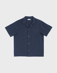 Bather Navy Linen Camp Shirt - Navy-Men's Shirts-Brooklyn-Vancouver-Yaletown-Canada