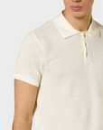 Fiesoli Textured Knit Polo - Ecru-Men's Sweaters-Brooklyn-Vancouver-Yaletown-Canada