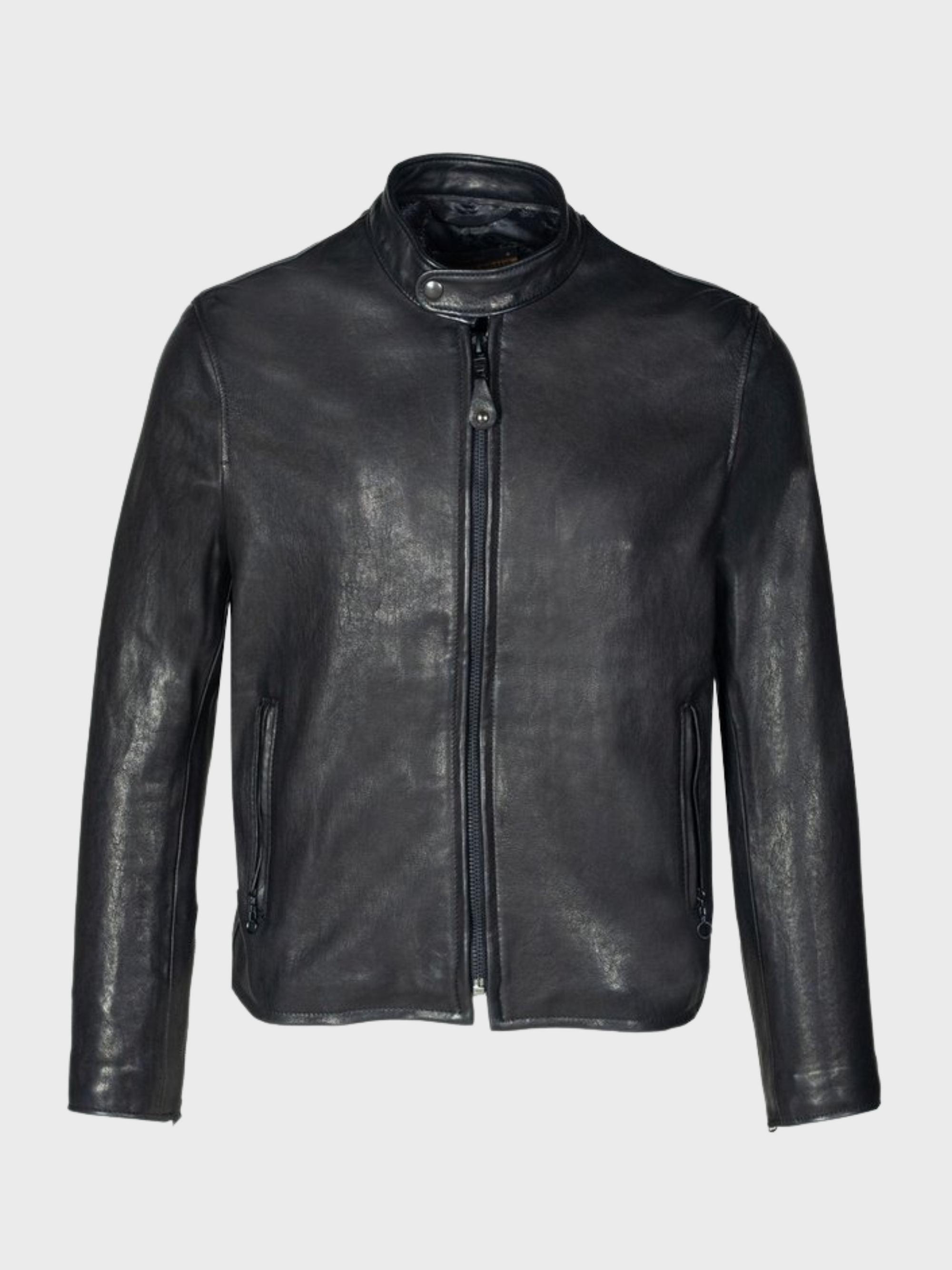 Schott Perfecto Cafe Racer Leather Jacket Black-Men's Leather Jackets-Brooklyn-Vancouver-Yaletown-Canada