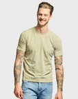 Easy Mondays Crew Neck Short Sleeve Cotton T-Shirt - Sage-Men's T-Shirts-Brooklyn-Vancouver-Yaletown-Canada
