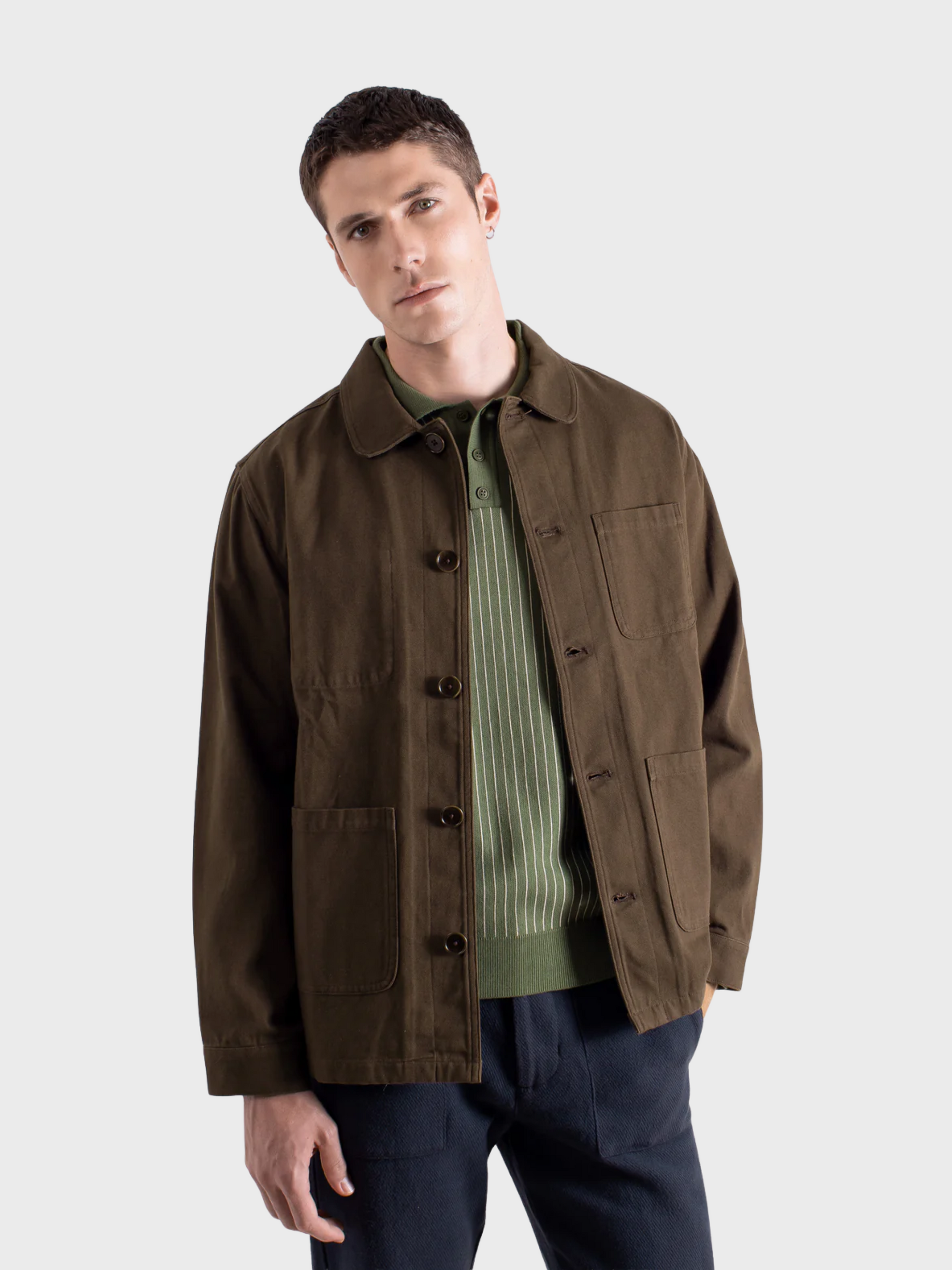 Far Afield Station Jacket - Panama Twill - Brown-Men's Jackets-Brooklyn-Vancouver-Yaletown-Canada