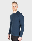 Jude Neale Rogan Waffle Long Sleeve - Marine Blue-Men's Shirts-Brooklyn-Vancouver-Yaletown-Canada