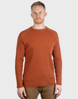 Jude Neale Rogan Waffle Long Sleeve - Rust-Men's Shirts-Brooklyn-Vancouver-Yaletown-Canada