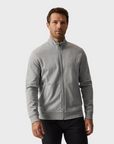 34 Heritage High Neck Zip-Up Grey Melange-Men's Sweaters-Brooklyn-Vancouver-Yaletown-Canada