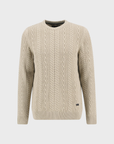 Barbour Lowfen Cable Crew - Stone-Men's Sweaters-Brooklyn-Vancouver-Yaletown-Canada