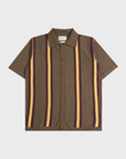 Far Afield Velzy Knitted Shirt - Canopy Stripe - Brown/Multi-Men's Shirts-Brooklyn-Vancouver-Yaletown-Canada
