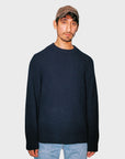 Nudie- August Rib Cotton Sweater Navy