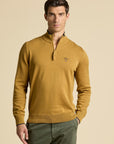 Aeronautica Militare Half Zip Sweater - Yellow Curry-Men's Sweaters-Brooklyn-Vancouver-Yaletown-Canada