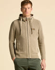 Aeronautica Militare Full Zip Hooded Sweater - Hazelnut-Men's Sweaters-Brooklyn-Vancouver-Yaletown-Canada