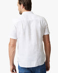 34 Heritage Linen Short Sleeve Shirt Bright White SS24-Men's Shirts-Brooklyn-Vancouver-Yaletown-Canada