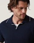 34 Heritage Polo Sweater - Navy-Men's Sweaters-Brooklyn-Vancouver-Yaletown-Canada