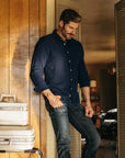 Kato - The Ripper LS WGauze Org Shirt - SS23-Men's Shirts-Navy-S-Yaletown-Vancouver-Surrey-Canada