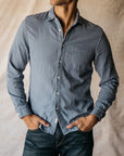 Kato - The Ripper LS WGauze Org Shirt - SS23-Men's Shirts-Matte Blue-S-Yaletown-Vancouver-Surrey-Canada