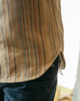 Kato The Brace 11 Oz Stripe LS Button Up Baja Sand SS24-Men's Shirts-Yaletown-Vancouver-Surrey-Canada