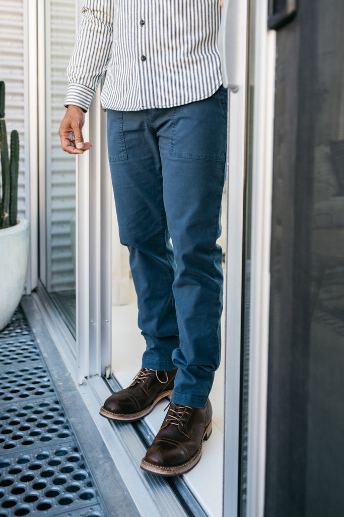 Kato The Fatigue Oxford St Pants Cobalt SS24-Men's Pants-Yaletown-Vancouver-Surrey-Canada