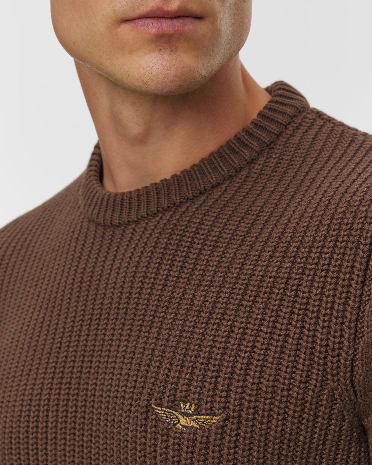 Aeronautica Militare Crewneck Sweater - Chestnut Brown-Men's Sweaters-Brooklyn-Vancouver-Yaletown-Canada