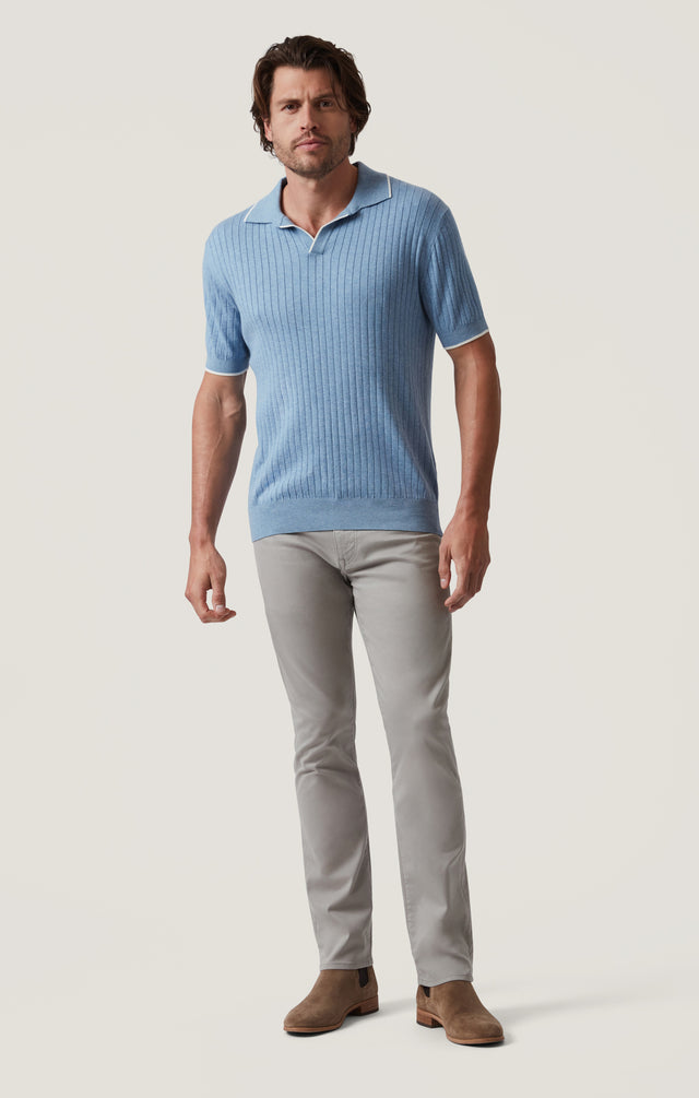 34 Heritage Polo Sweater - Blue-Men&#39;s Sweaters-Brooklyn-Vancouver-Yaletown-Canada