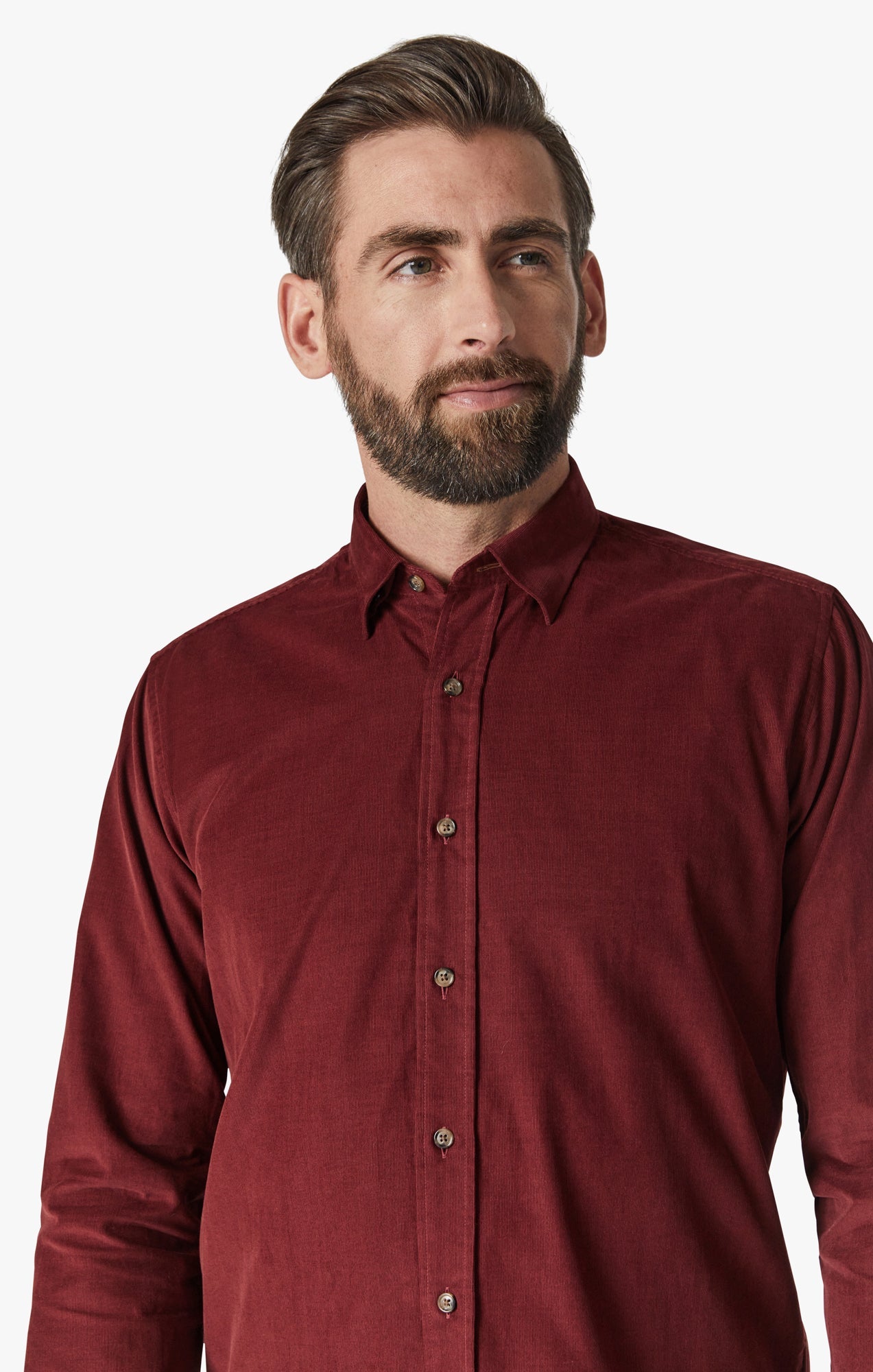 34 Heritage Shirt Corduroy Bordeaux-Men's Shirts-Brooklyn-Vancouver-Yaletown-Canada