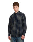Nudie Julian Worker Shadow Check Shirt Black-Men's Shirts-Brooklyn-Vancouver-Yaletown-Canada