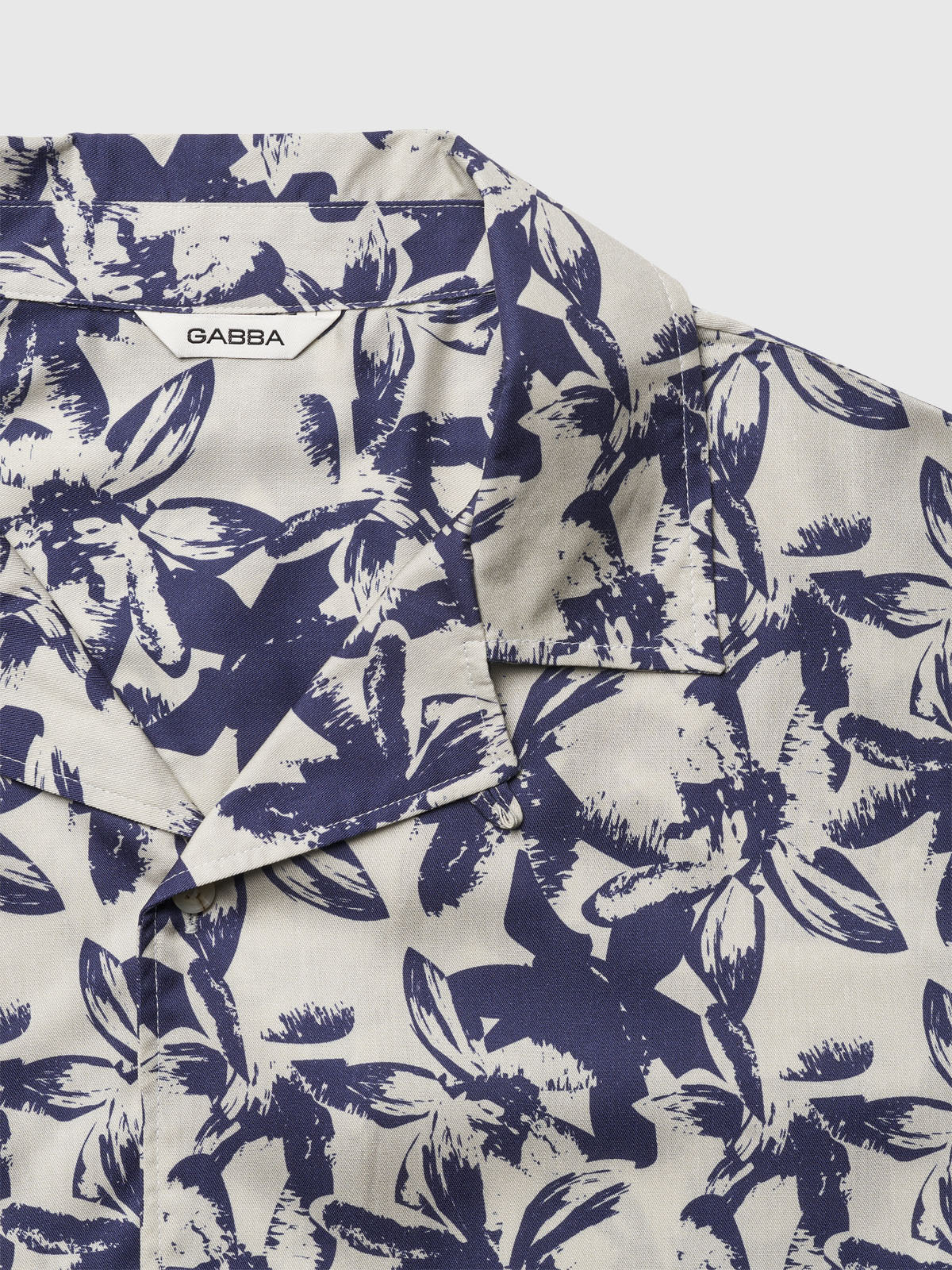 Gabba Tencel Pattern SS Shirt Black with Flowers-Men&#39;s Shirts-Brooklyn-Vancouver-Yaletown-Canada