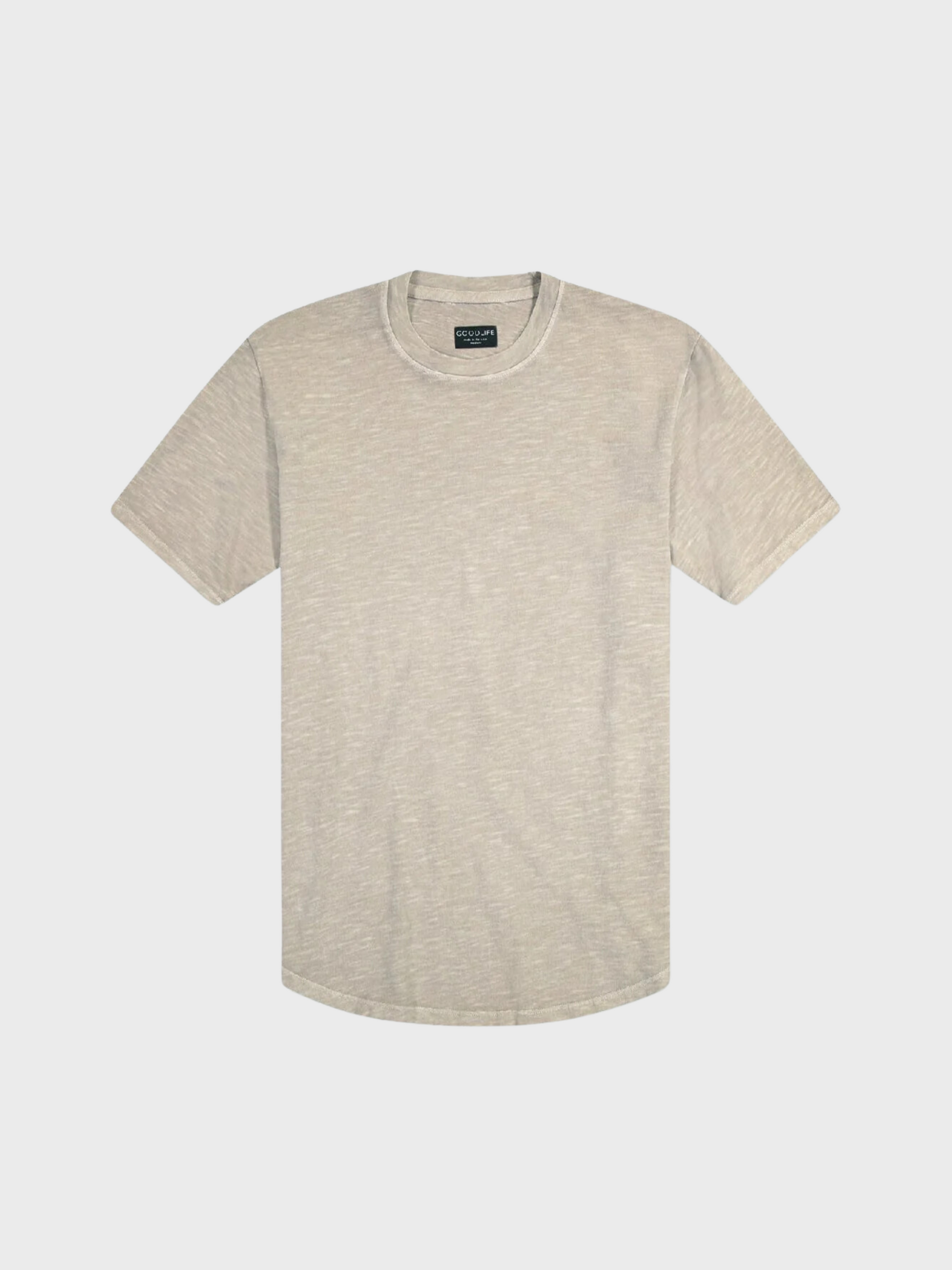 Goodlife Sun Faded Slub Scallop Crew Tee Timber-Men&#39;s T-Shirts-Yaletown-Vancouver-Surrey-Canada