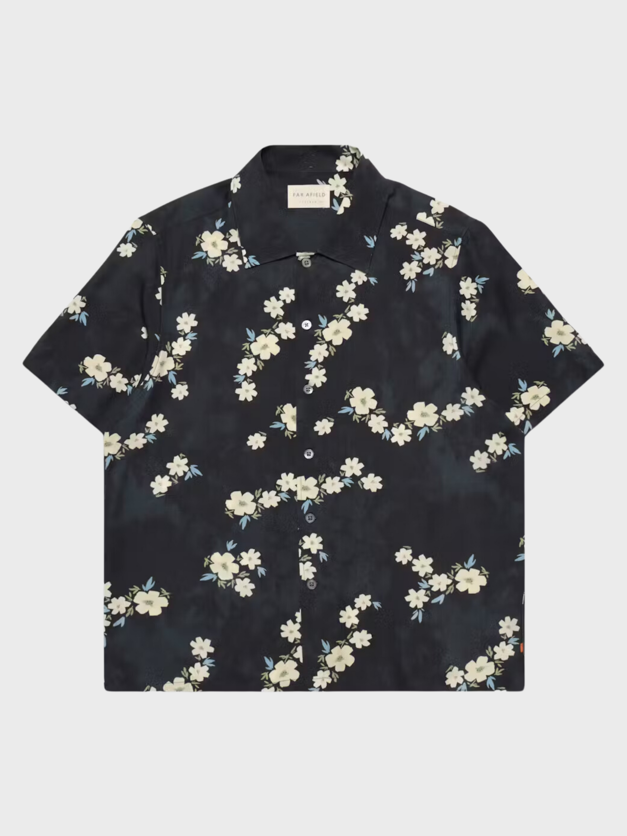 Far Afield Busey SS Floral Print Button Up Navy Iris SS24-Men's Shirts-S-Yaletown-Vancouver-Surrey-Canada