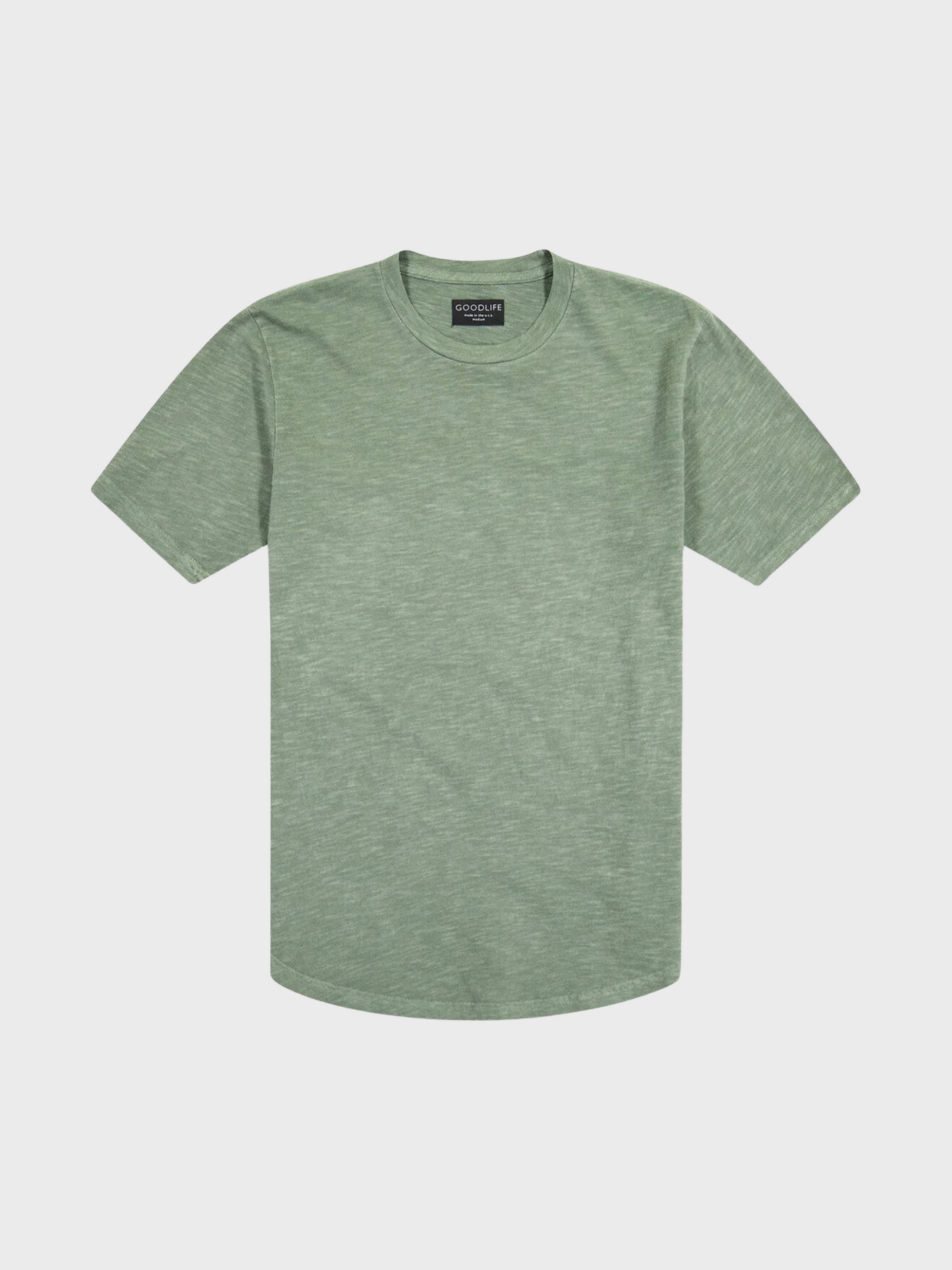 Goodlife Sun Faded Slub Scallop Crew Tee Laurel-Men's T-Shirts-Yaletown-Vancouver-Surrey-Canada