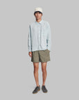Bather Fossil Seersucker Modern Trunk - Grey-Men's Shorts-Brooklyn-Vancouver-Yaletown-Canada