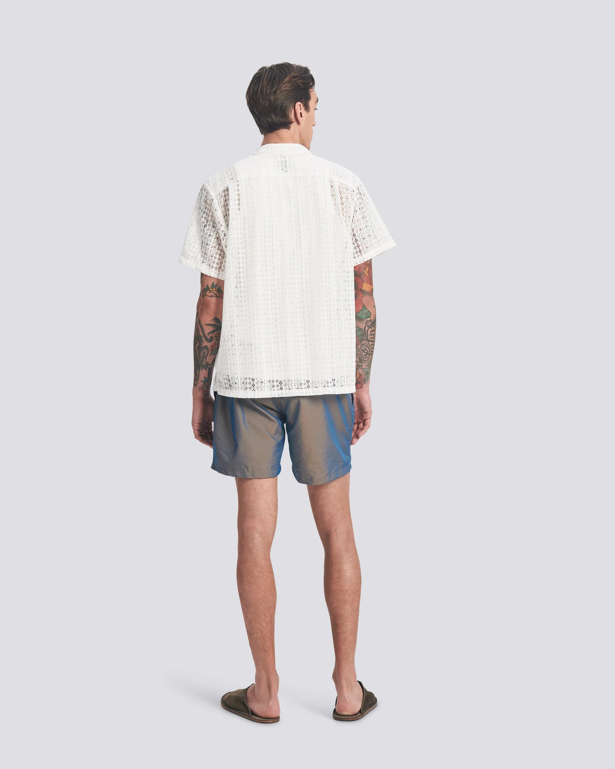 Bather Ore Iridescent Modern Trunk - Grey-Men's Shorts-Brooklyn-Vancouver-Yaletown-Canada