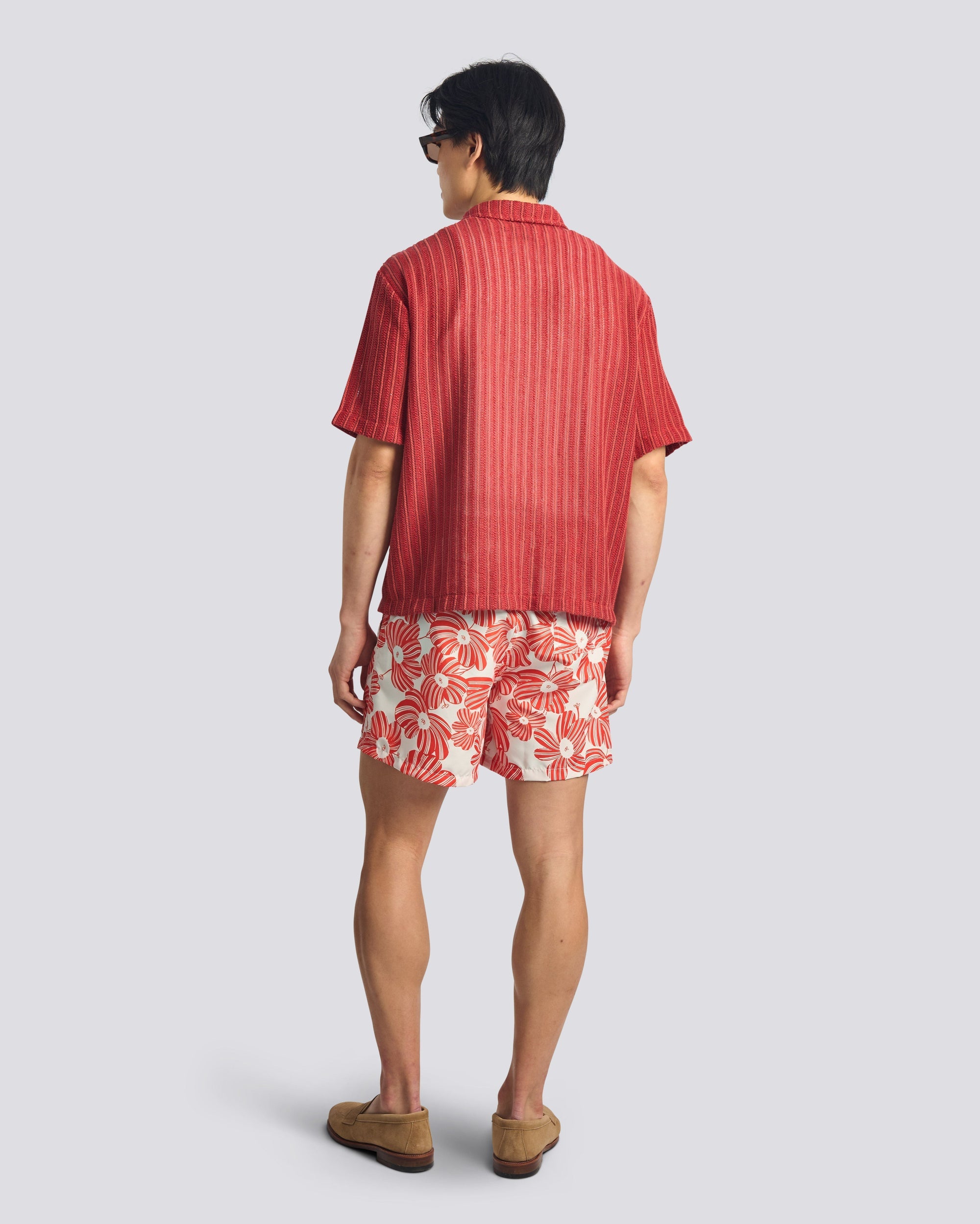 Bather Marmalade Breeze Swim Trunk - Red-Men's Shorts-Brooklyn-Vancouver-Yaletown-Canada