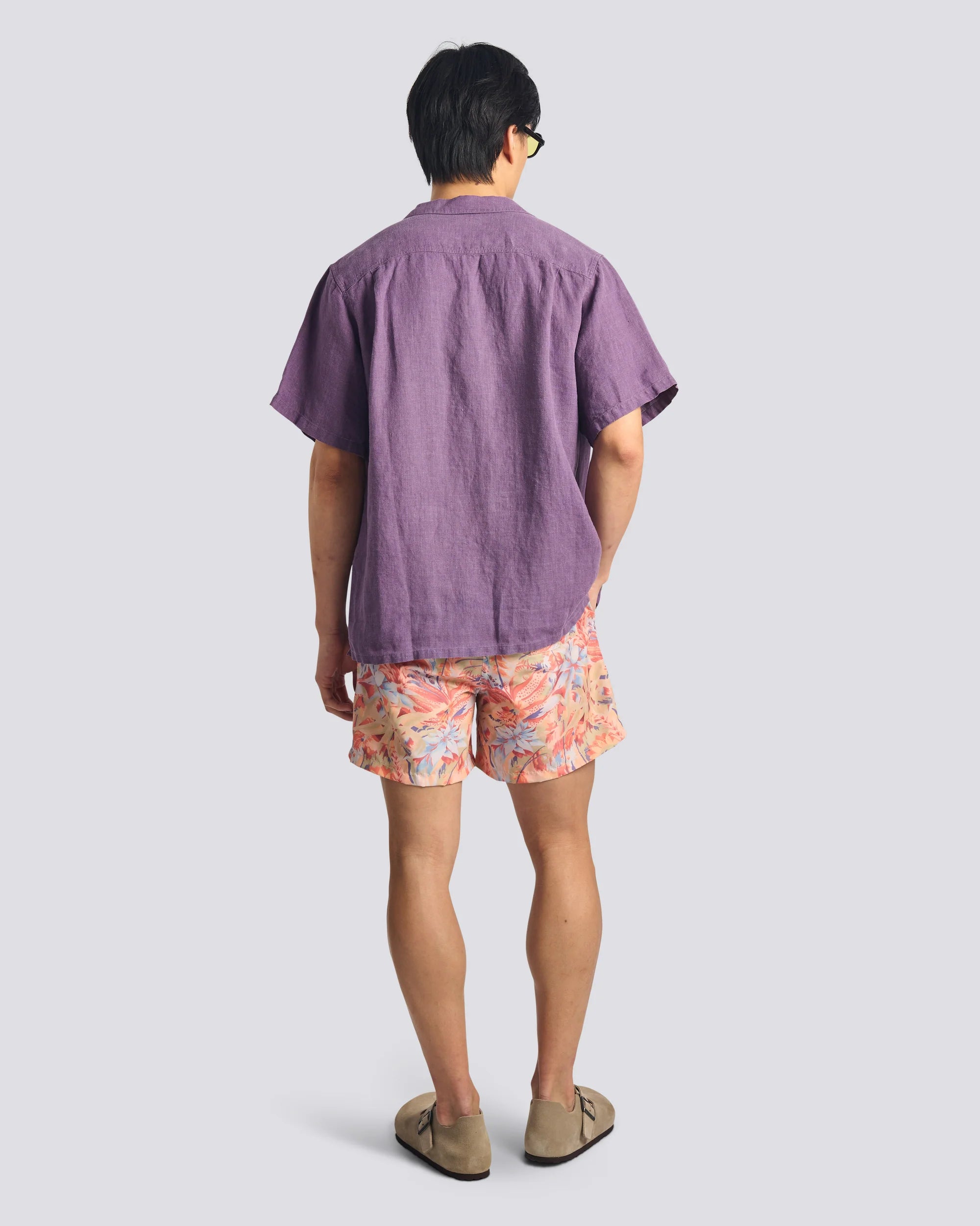 Bather Macaw Jungle Swim Trunk - Red-Men's Shorts-Brooklyn-Vancouver-Yaletown-Canada