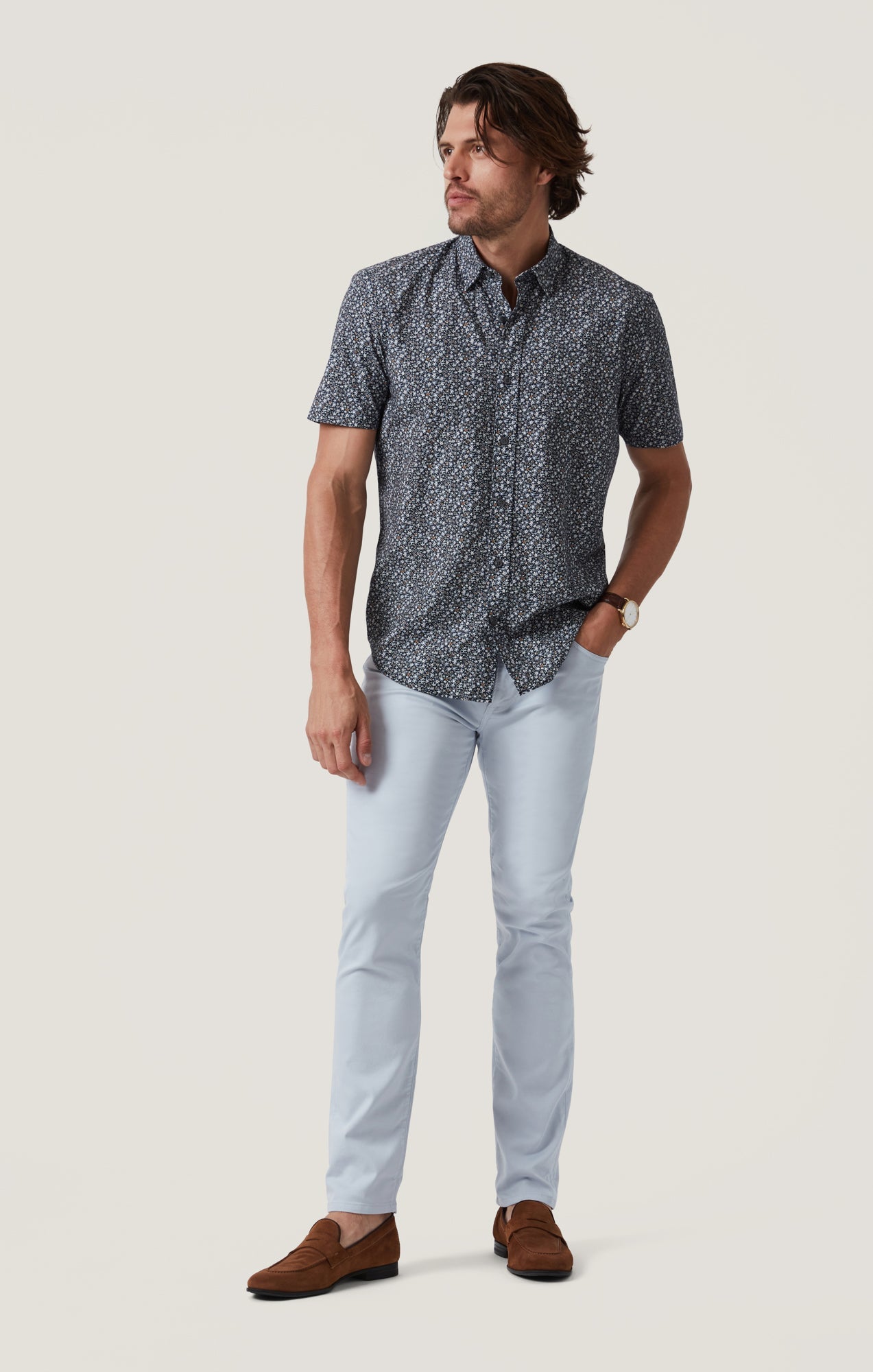 34 Heritage Field Short Sleeve Shirt Dark Navy-Men's Shirts-Brooklyn-Vancouver-Yaletown-Canada