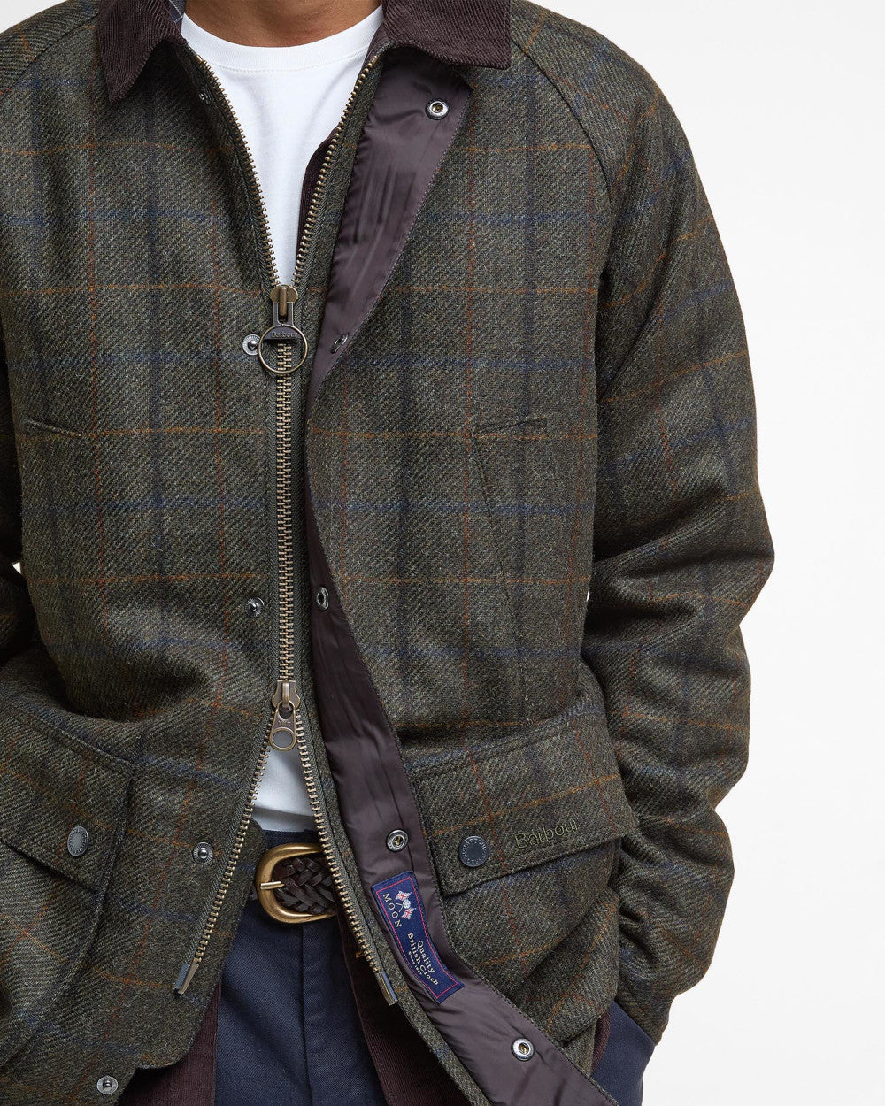 Barbour Bedale Check Wool Jacket - Brown. Shop Men's Coats