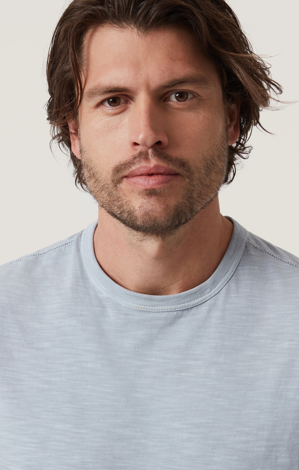 34 Heritage Slub Crew Neck Tshirt Blue Fog-Men's T-Shirts-Brooklyn-Vancouver-Yaletown-Canada