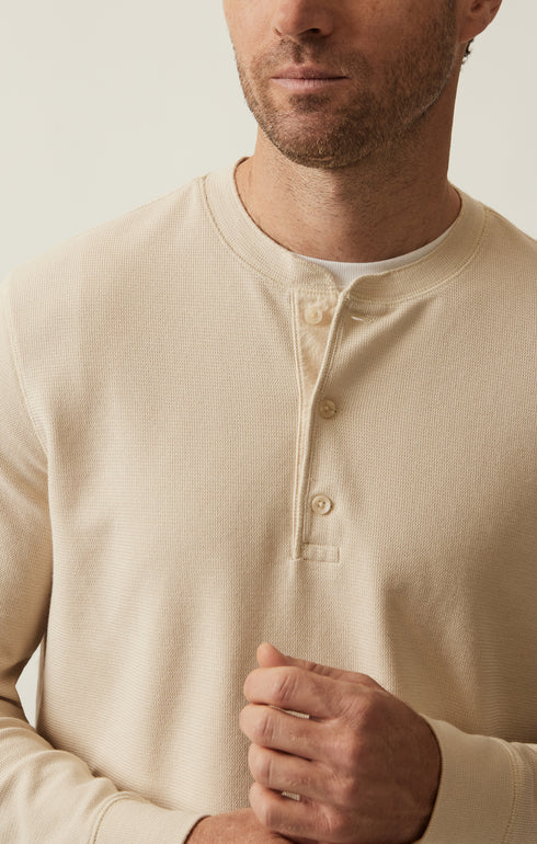 34 Heritage LS Henley Oatmeal-Men&#39;s T-Shirts-Brooklyn-Vancouver-Yaletown-Canada