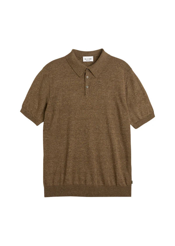 Sand 5623RicoPolo - Brown-Men's T-Shirts-Brooklyn-Vancouver-Yaletown-Canada