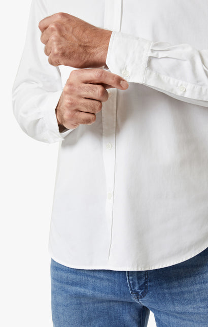 34 Heritage Luxe Twill Shirt Bright White-Men&#39;s Shirts-Brooklyn-Vancouver-Yaletown-Canada