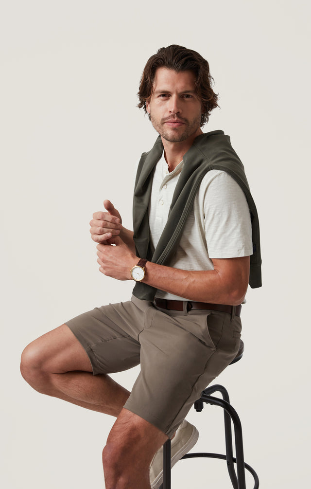 34 Heritage Slub Short Sleeve Henley Tee - Ivory-Men&#39;s T-Shirts-Brooklyn-Vancouver-Yaletown-Canada