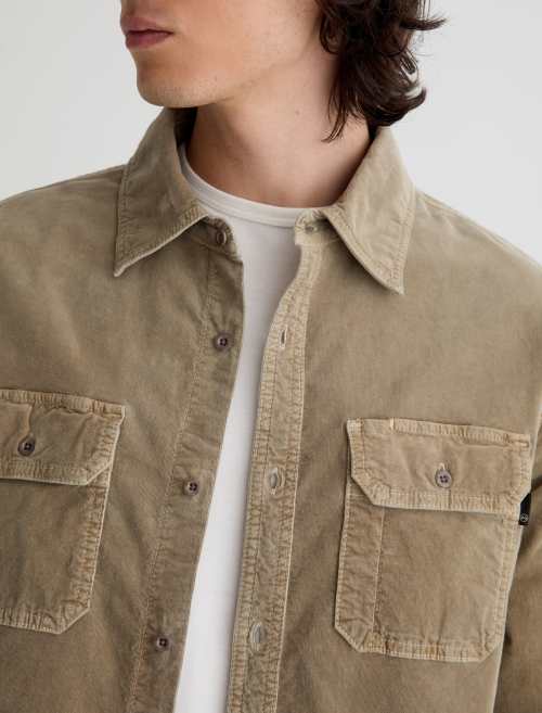 AG Curtis Work Shirt Shirts - Sulfur Industrial Taupe-Men&#39;s Shirts-Brooklyn-Vancouver-Yaletown-Canada