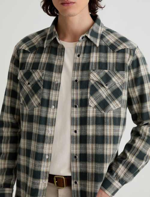AG Huston Western Shirt Shirts - Charcoal Grey Multi-Men&#39;s Shirts-Brooklyn-Vancouver-Yaletown-Canada