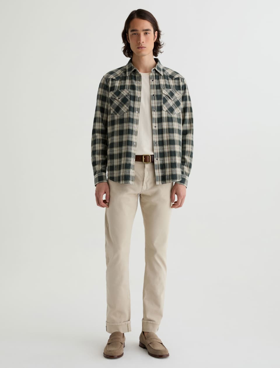 AG Huston Western Shirt Shirts - Charcoal Grey Multi-Men&#39;s Shirts-Brooklyn-Vancouver-Yaletown-Canada
